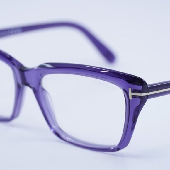 Tom Ford FT5894-B 081 Eyeglasses Violet 56mm Square Frame, Blue Light Block - Picture 3 of 9